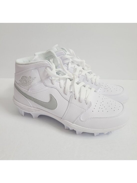 NEW Nike Air Jordan 1 Mid TD Football Cleats FJ6805-101 Size 11 White